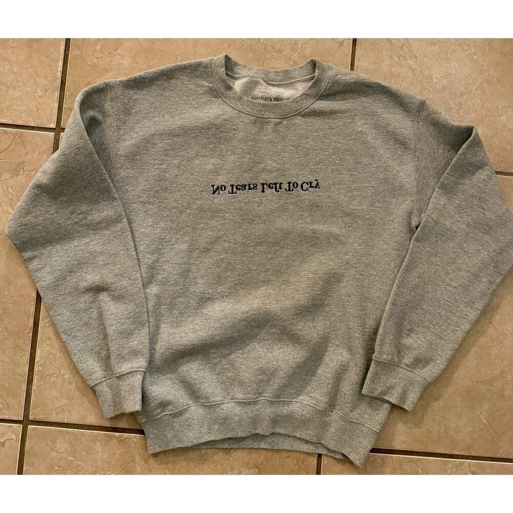 Ariana Grande No Tears Left to Cry Crewneck Gray | Sweetener Tour Merch Size S